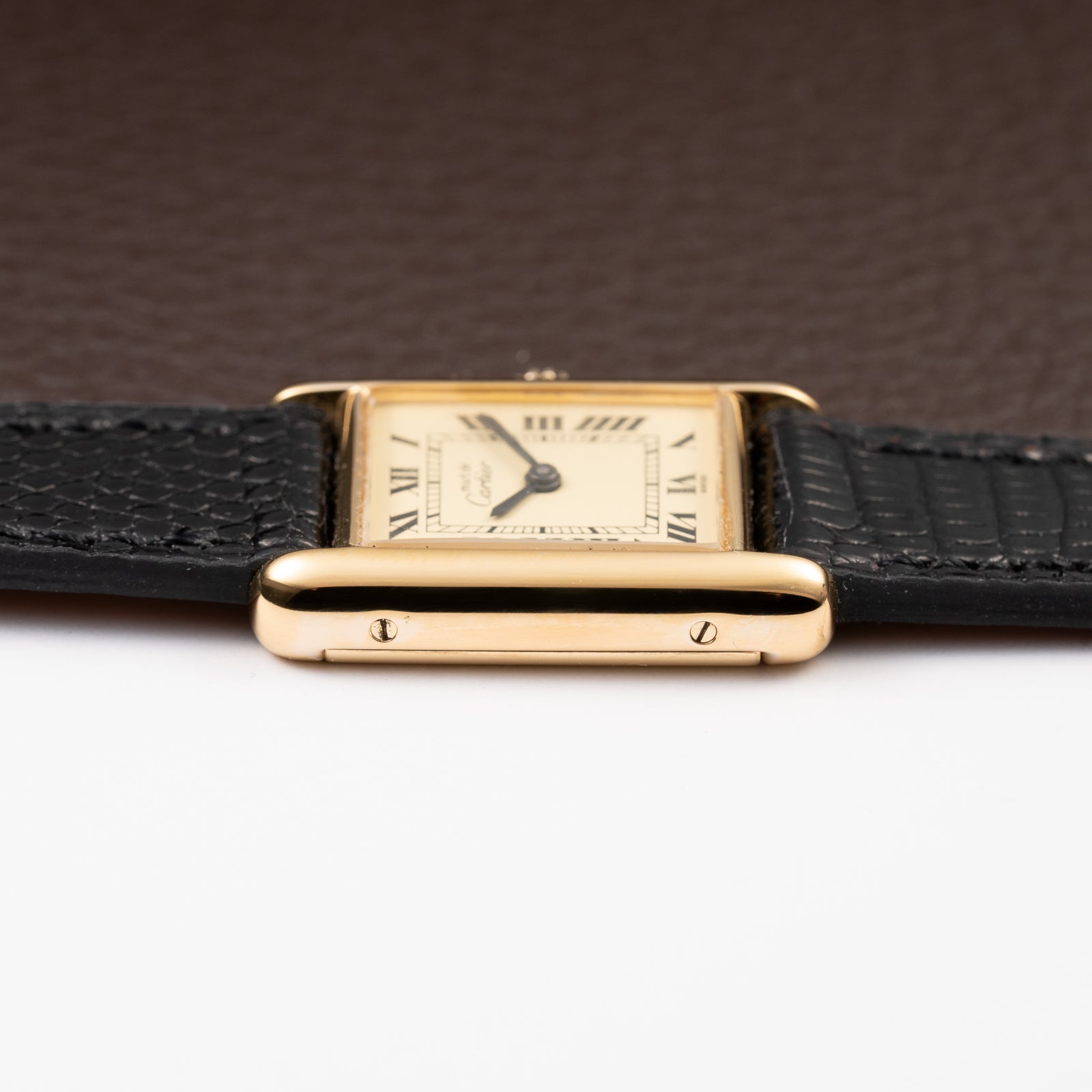 Cartier Tank Must de Roman Lemon Dial Vermeil PM 1980s