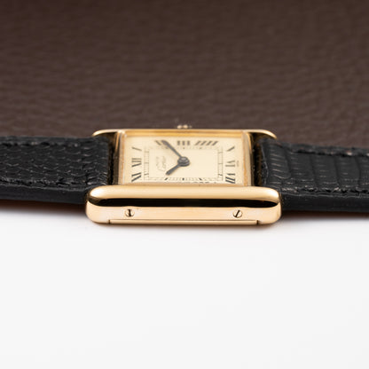 Cartier Tank Must de Roman Lemon Dial Vermeil PM 1980s