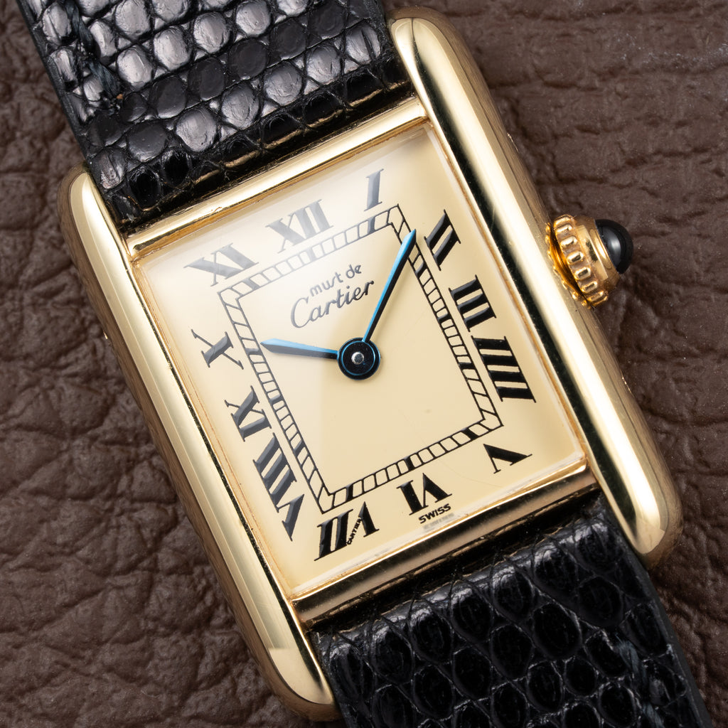Cartier Tank Must de Lemon Roman Dial PM Vermeil Reference 5057001