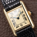 Cartier Tank Must de Lemon Roman Dial PM Vermeil Reference 5057001