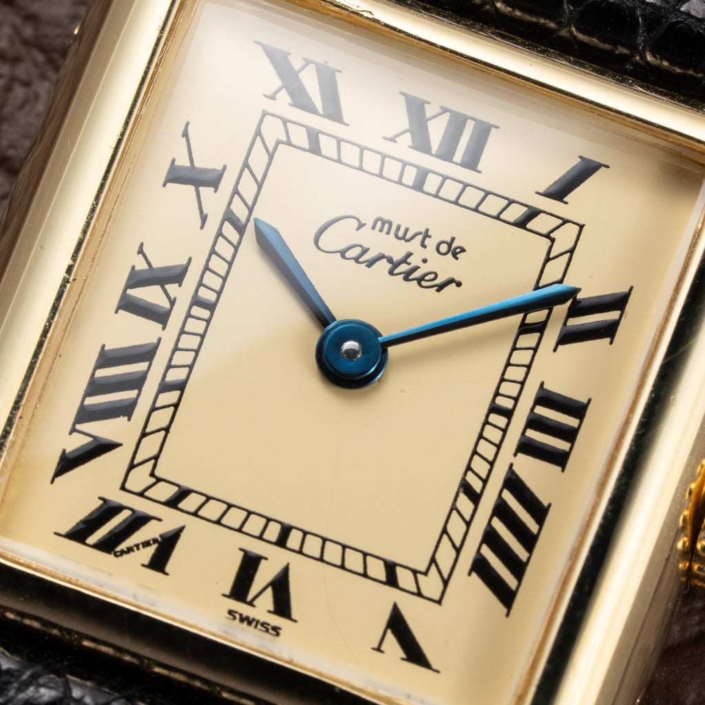 Cartier Tank Must de Lemon Roman Dial PM Vermeil Reference 5057001