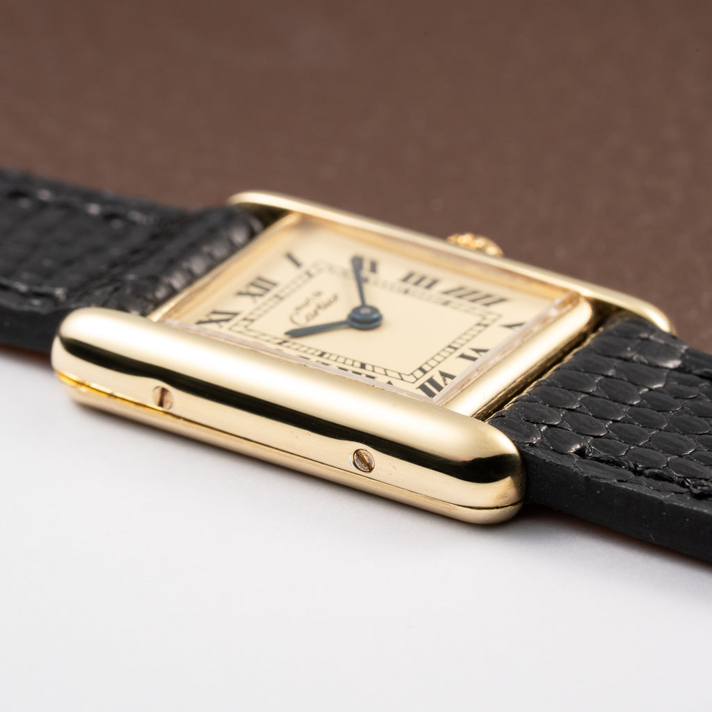 Cartier Tank Must de Lemon Roman Dial PM Vermeil Reference 5057001