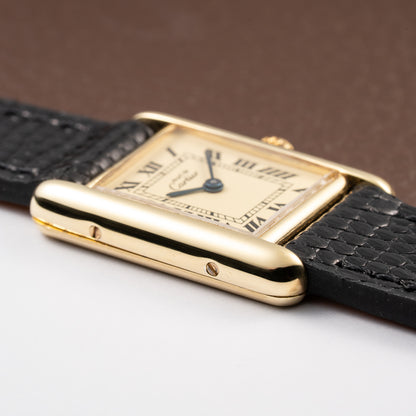 Cartier Tank Must de Lemon Roman Dial PM Vermeil Reference 5057001