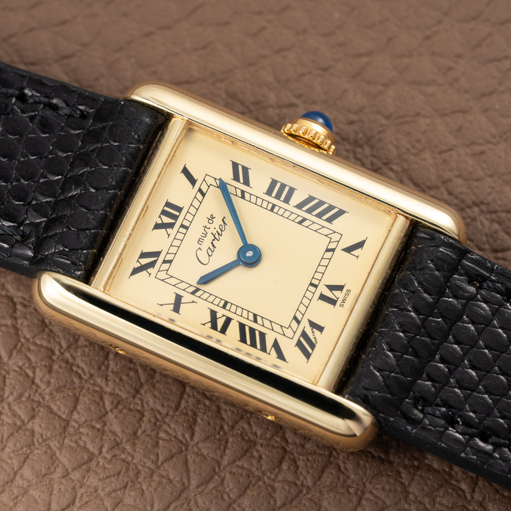 Cartier Tank Must de Lemon Roman Dial Vermeil PM Vermeil Ref 5057001 from 1990s