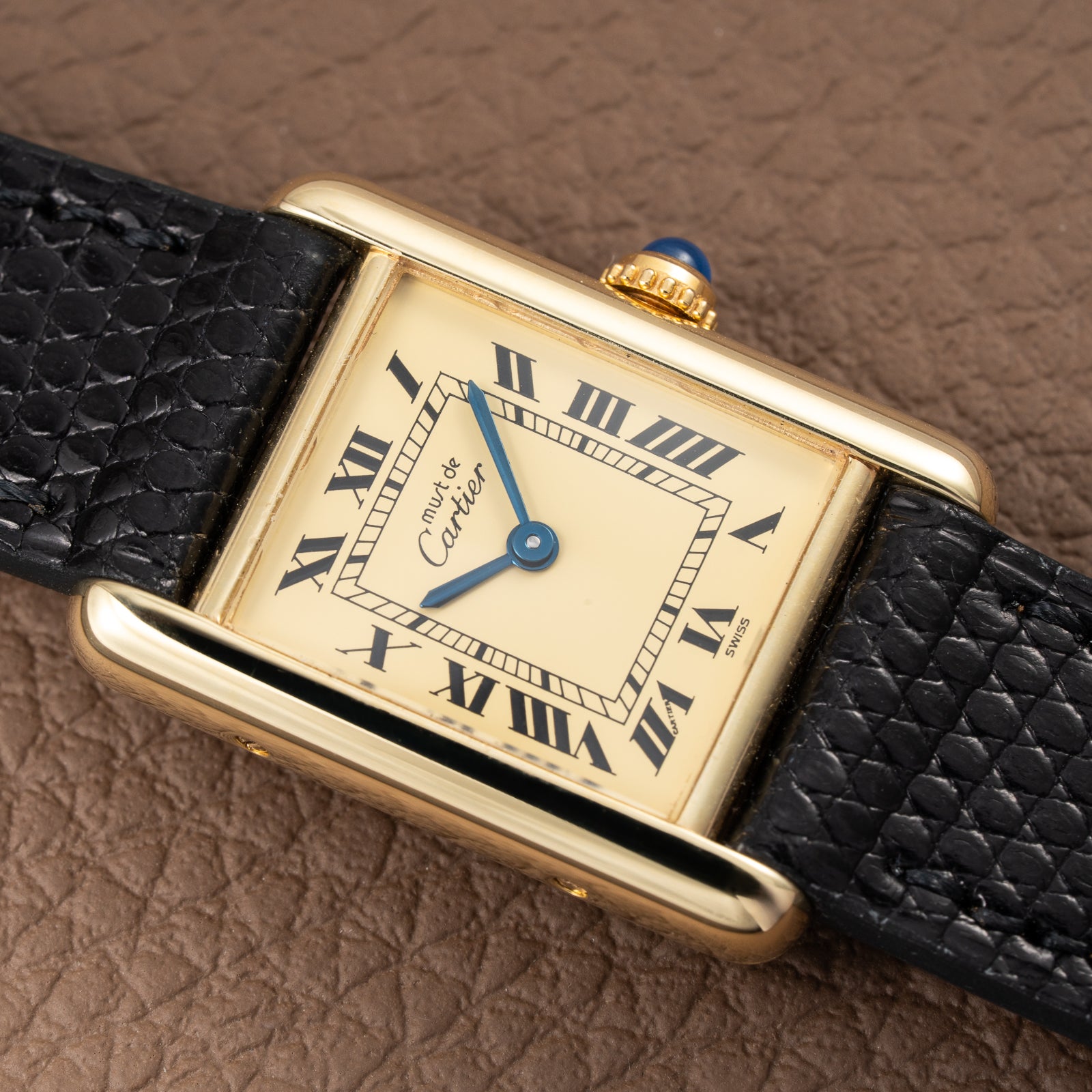 Cartier Tank Must de Lemon Roman Dial Vermeil PM Vermeil Ref 5057001 from 1990s