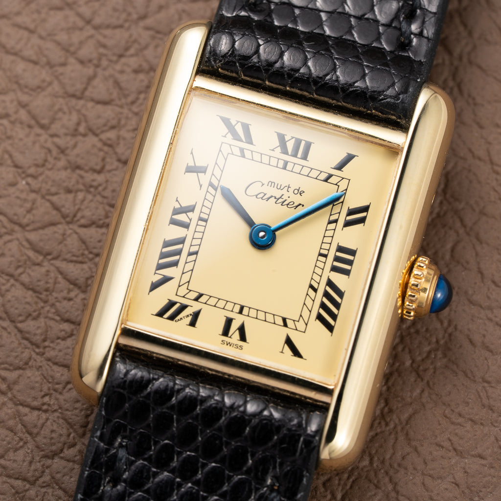 Cartier Tank Must de Lemon Roman Dial Vermeil PM Vermeil Ref 5057001 from 1990s