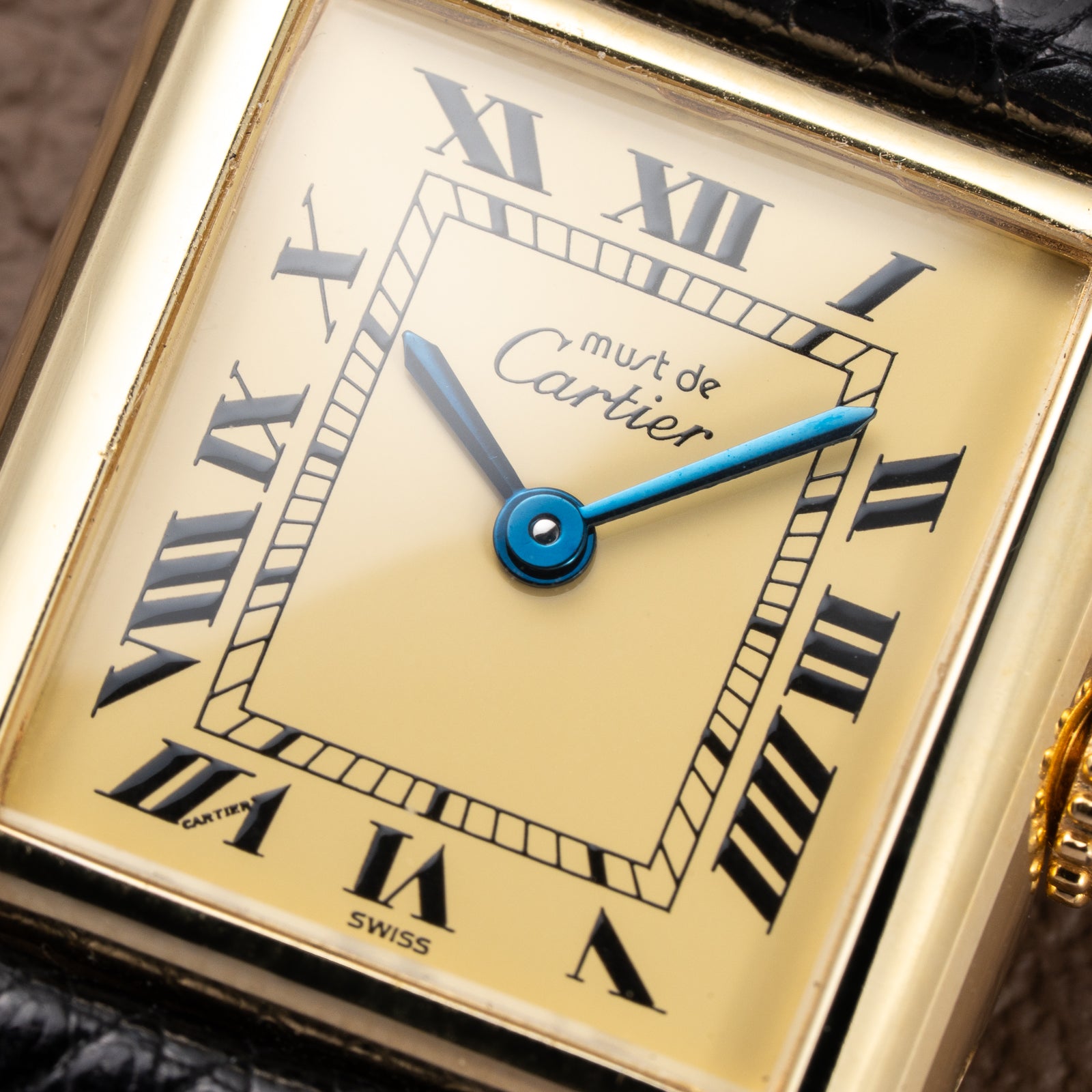 Cartier Tank Must de Lemon Roman Dial Vermeil PM Vermeil Ref 5057001 from 1990s