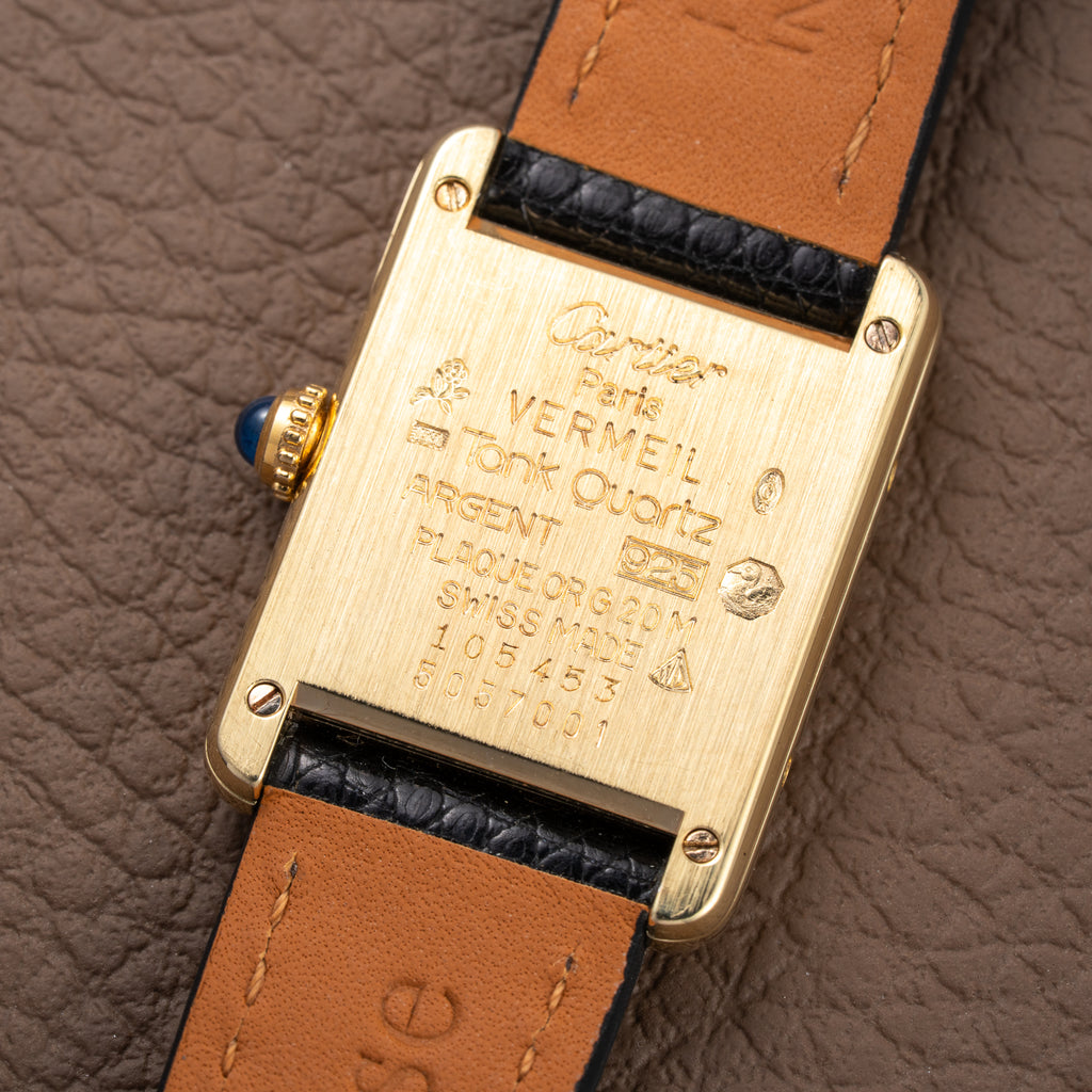 Cartier Tank Must de Lemon Roman Dial Vermeil PM Vermeil Ref 5057001 from 1990s