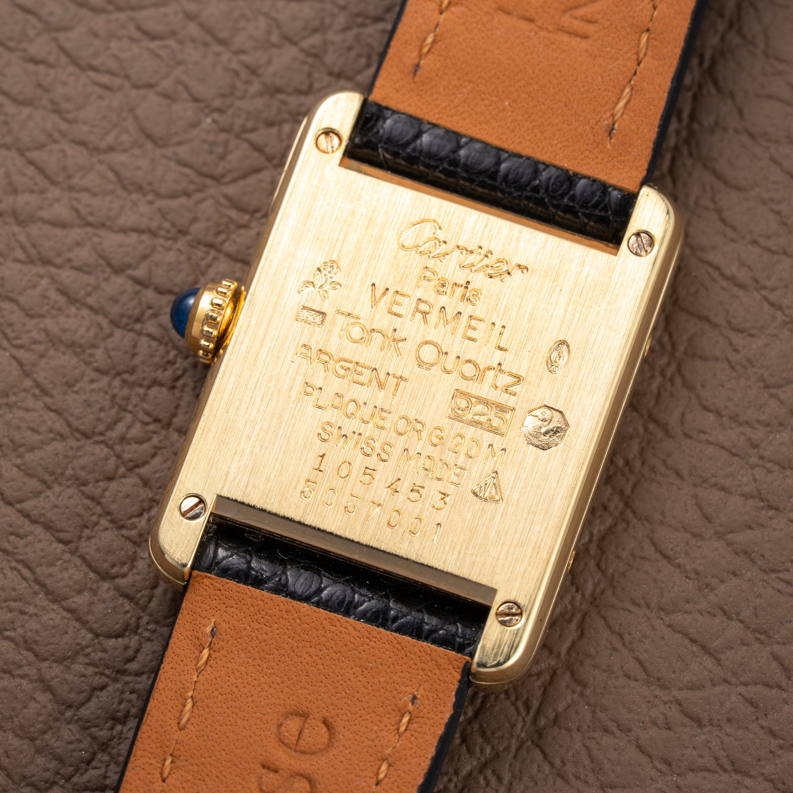 Cartier Tank Must de Lemon Roman Dial Vermeil PM Vermeil Ref 5057001 from 1990s