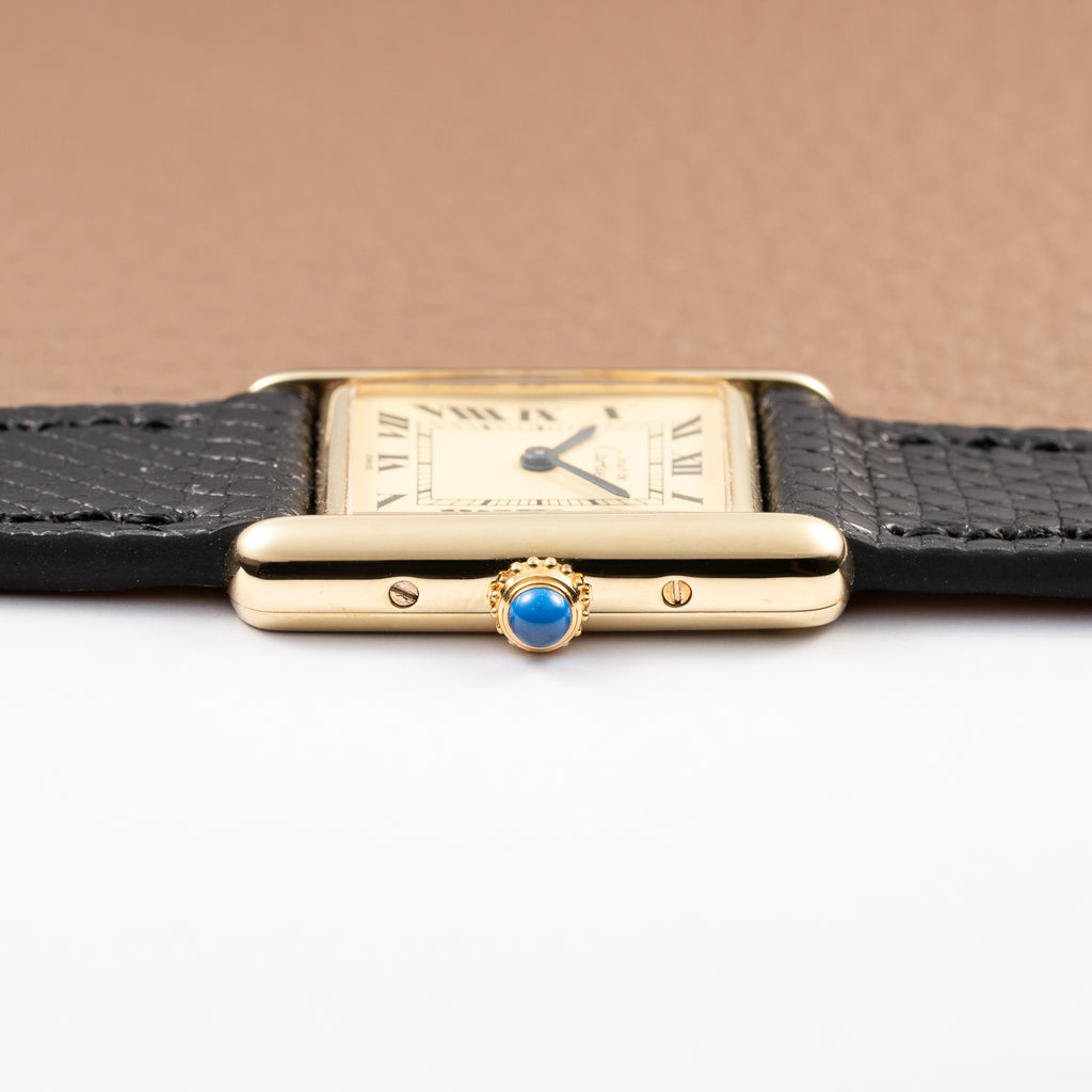 Cartier Tank Must de Lemon Roman Dial Vermeil PM Vermeil Ref 5057001 from 1990s