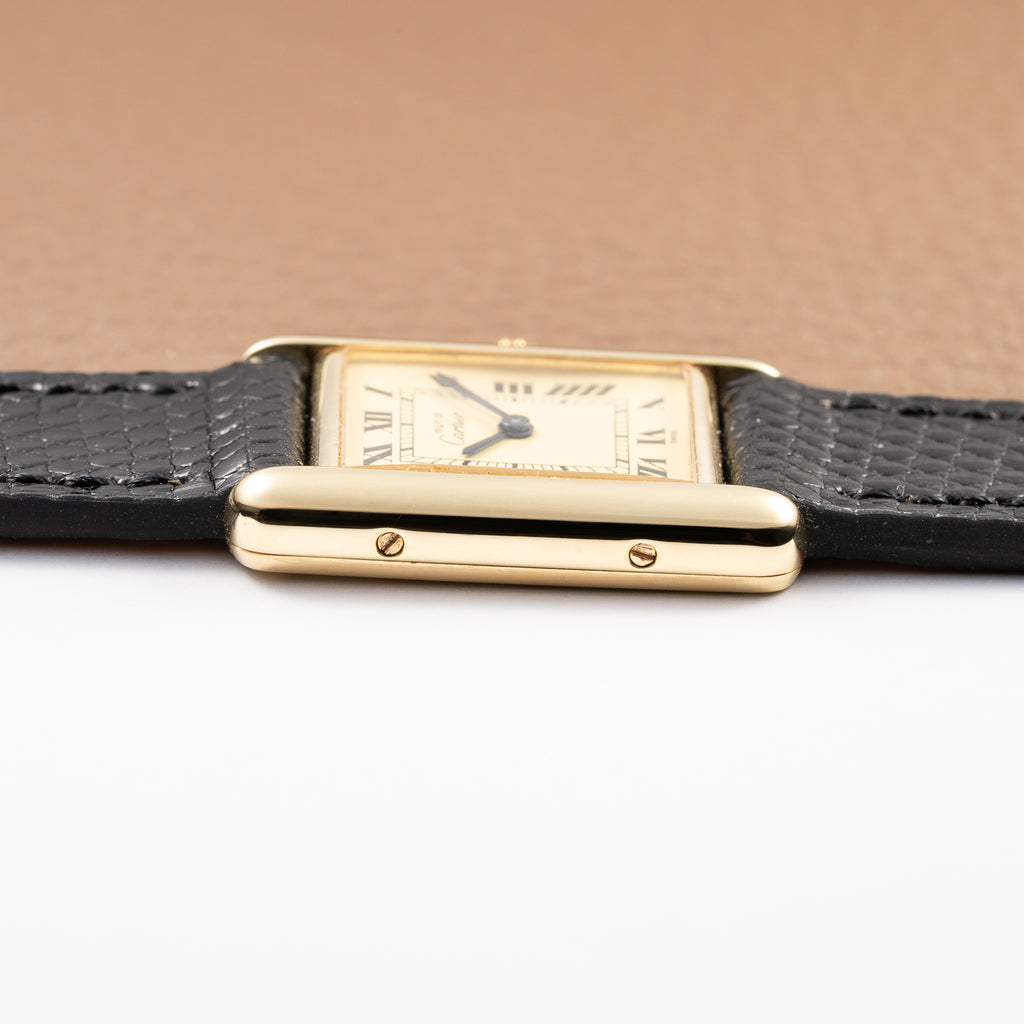 Cartier Tank Must de Lemon Roman Dial Vermeil PM Vermeil Ref 5057001 from 1990s