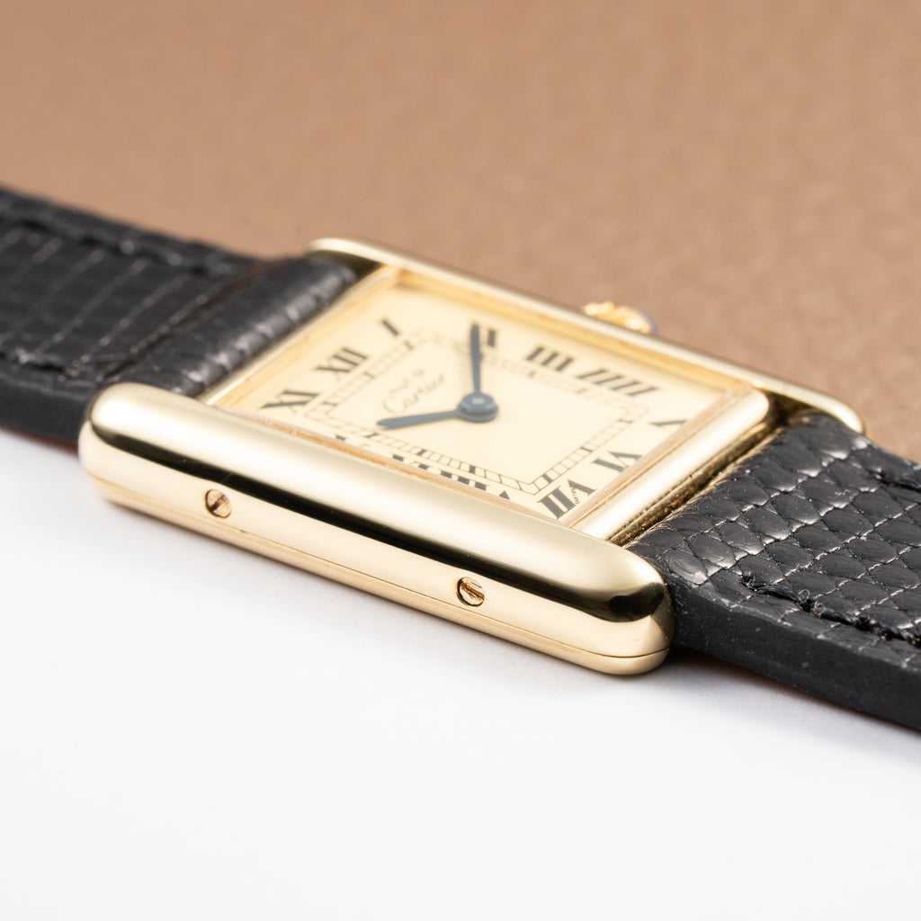 Cartier Tank Must de Lemon Roman Dial Vermeil PM Vermeil Ref 5057001 from 1990s