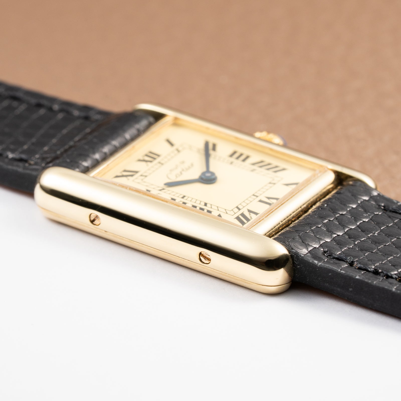 Cartier Tank Must de Lemon Roman Dial Vermeil PM Vermeil Ref 5057001 from 1990s