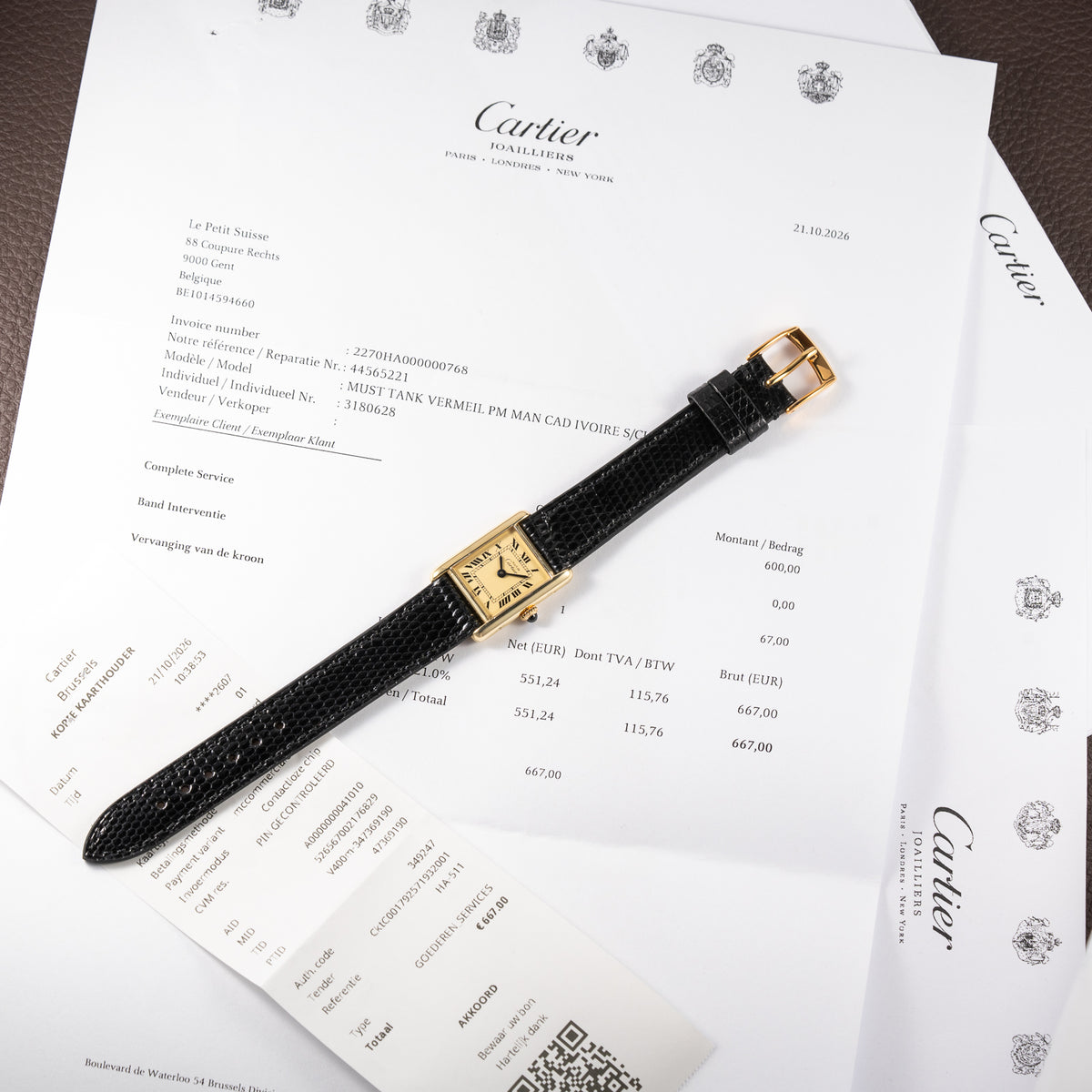 Cartier Tank Lady Must de Vermeil Lemon Roman Dial PM Cartier Service 2026