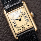 Cartier Tank Must de Roman Lemon Dial Vermeil PM from 1980s