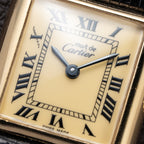 Cartier Tank Must de Roman Lemon Dial Vermeil PM from 1980s