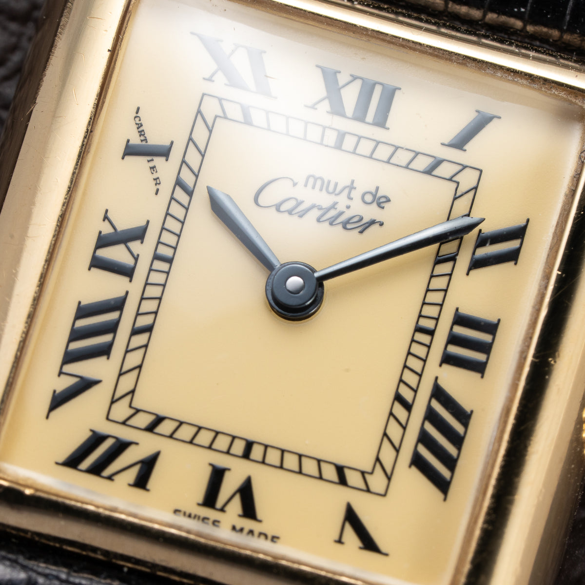 Cartier Tank Must de Roman Lemon Dial Vermeil PM from 1980s
