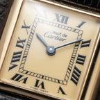 Cartier Tank Must de Roman Lemon Dial Vermeil PM from 1980s