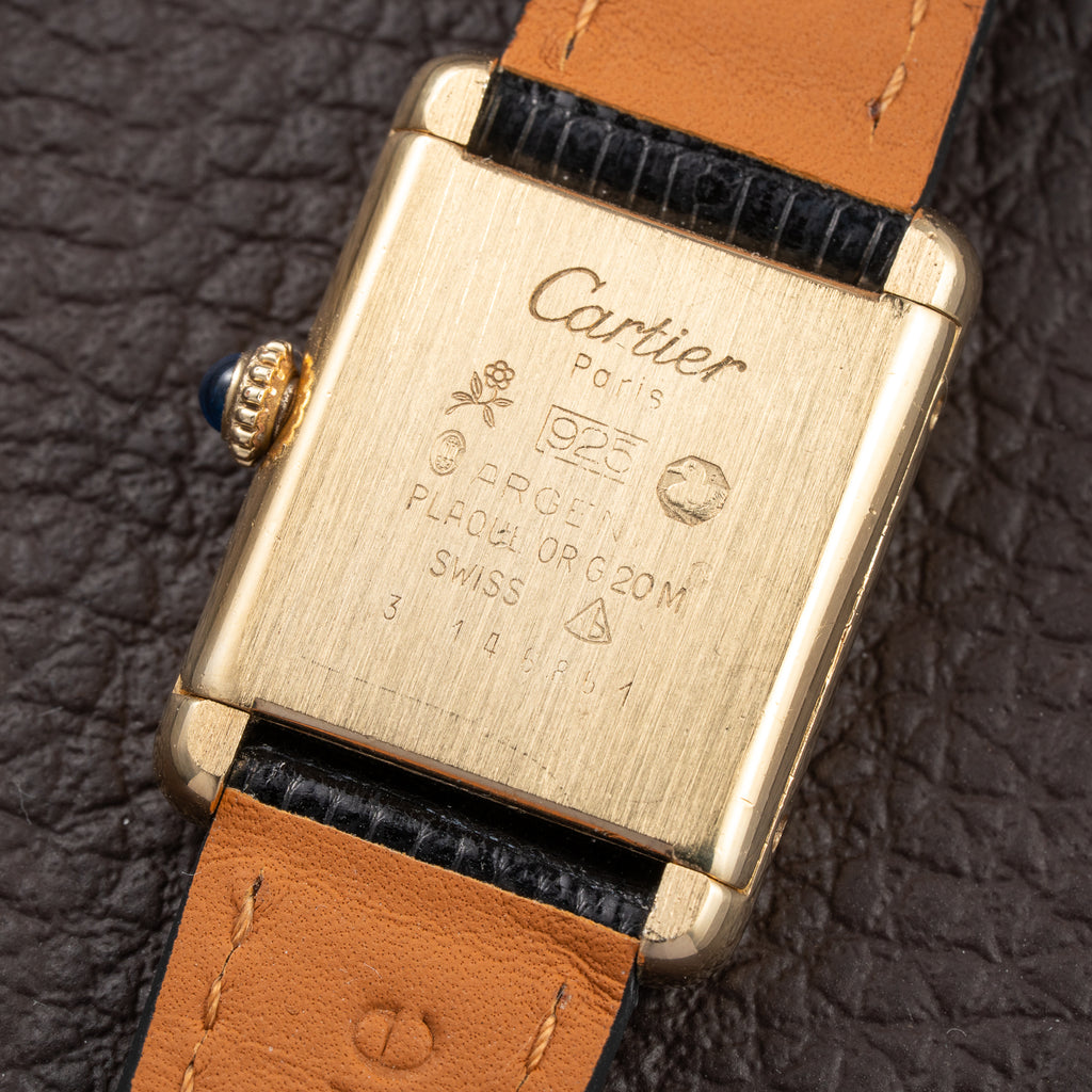 Cartier Tank Must de Roman Lemon Dial Vermeil PM from 1980s