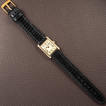 Cartier Tank Must de Roman Lemon Dial Vermeil PM from 1980s