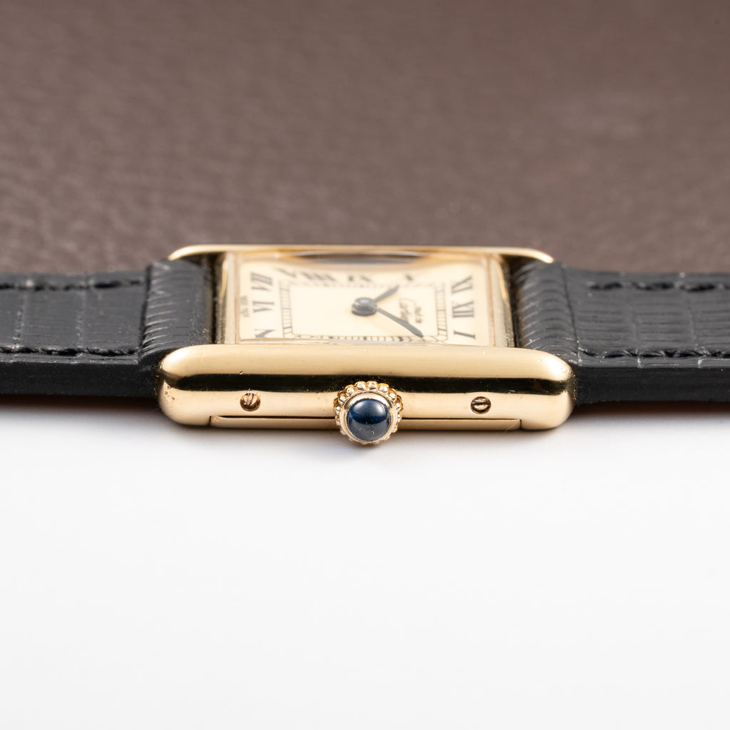 Cartier Tank Must de Roman Lemon Dial Vermeil PM from 1980s