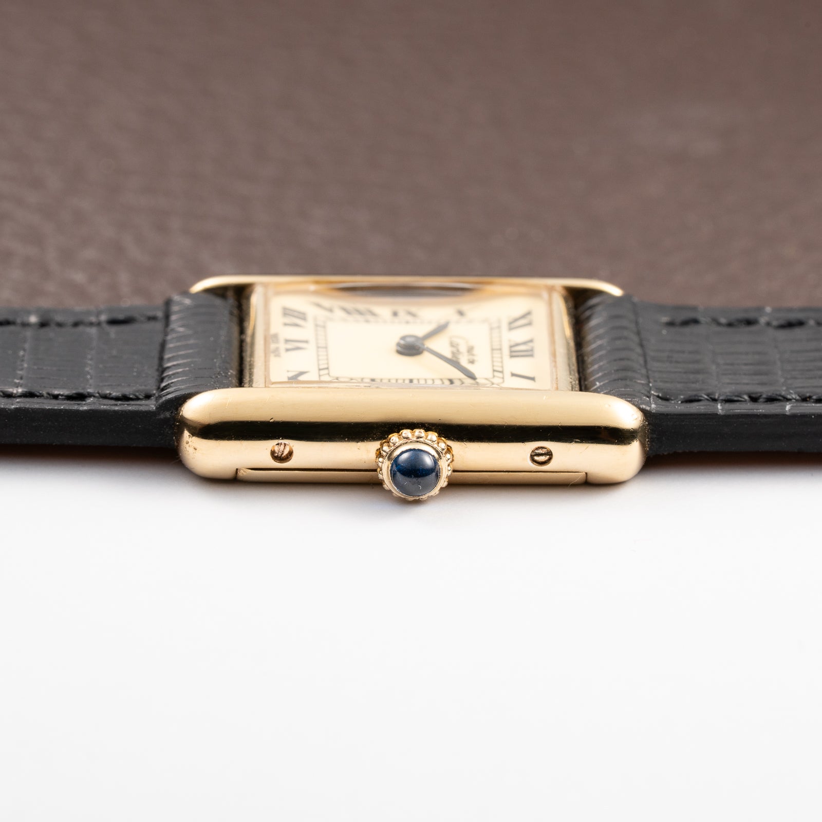 Cartier Tank Must de Roman Lemon Dial Vermeil PM from 1980s