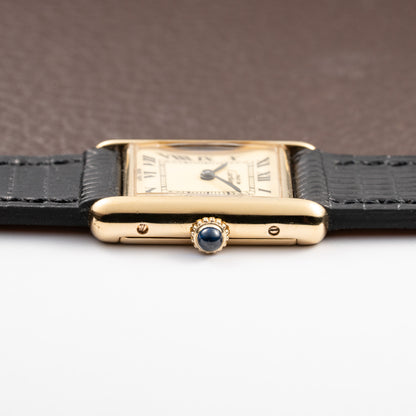 Cartier Tank Must de Roman Lemon Dial Vermeil PM from 1980s