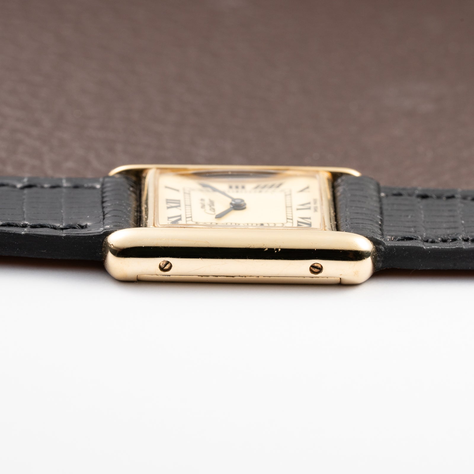 Cartier Tank Must de Roman Lemon Dial Vermeil PM from 1980s