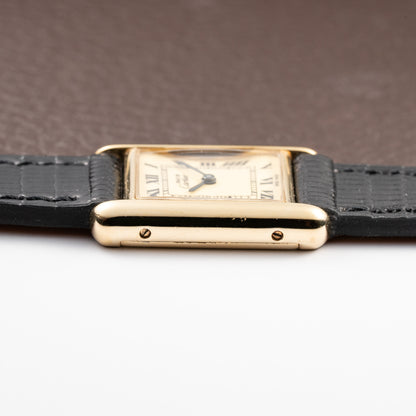 Cartier Tank Must de Roman Lemon Dial Vermeil PM from 1980s