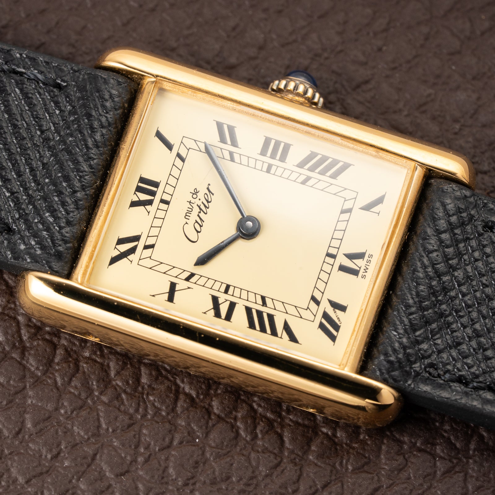 Cartier Tank Must de Vermeil Lemon Roman GM from 1980s