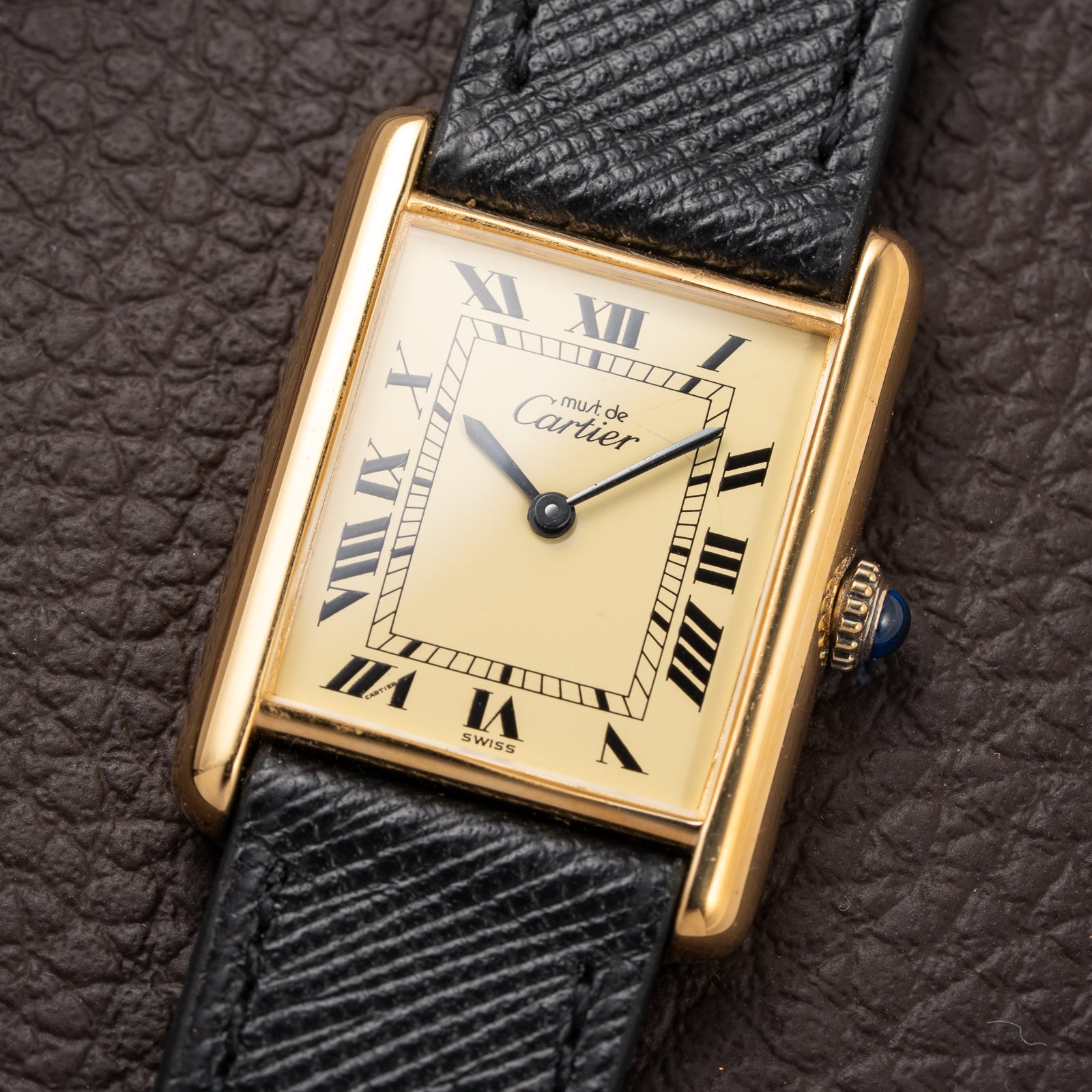 Cartier Tank Must de Vermeil Lemon Roman GM from 1980s