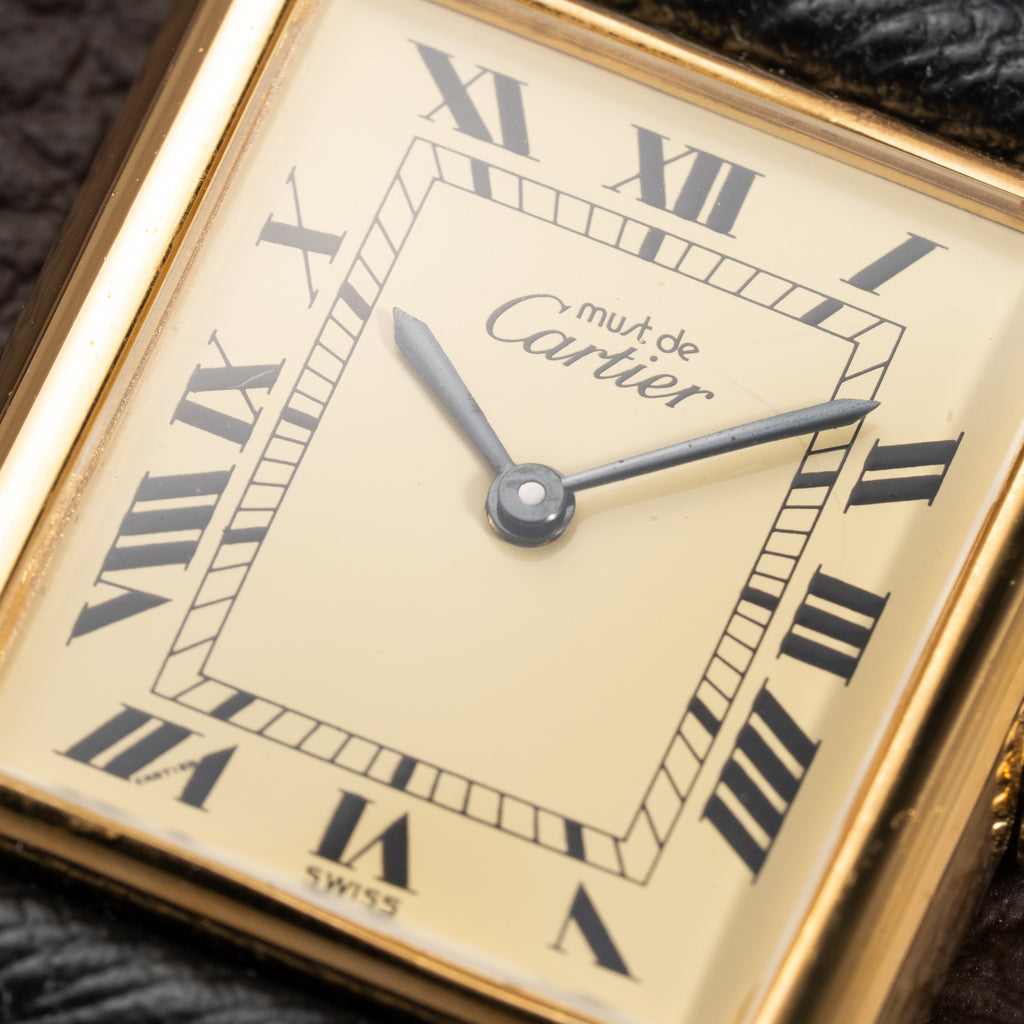 Cartier Tank Must de Vermeil Lemon Roman GM from 1980s