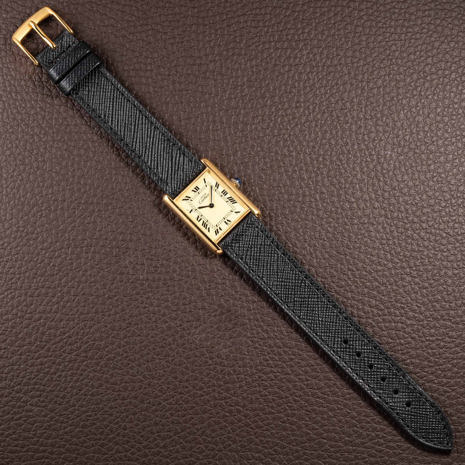Cartier Tank Must de Vermeil Lemon Roman GM from 1980s