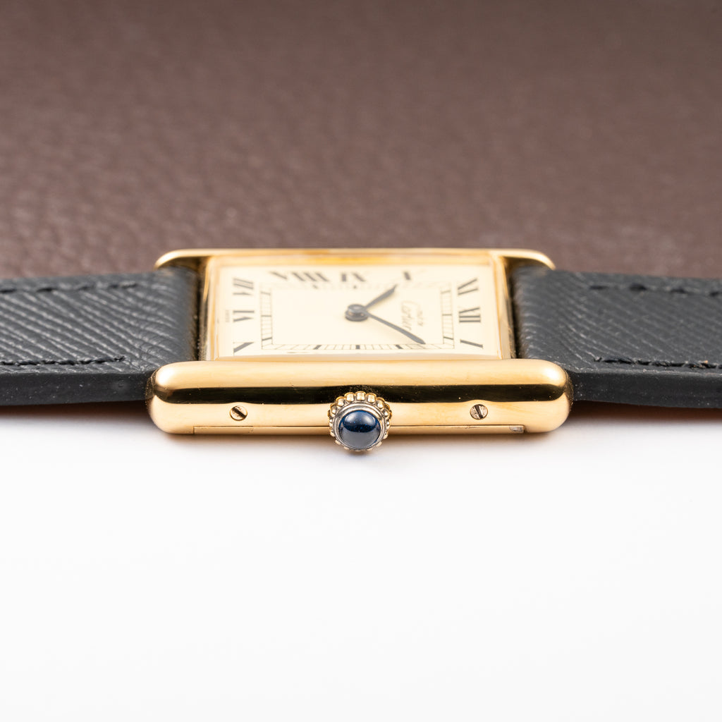 Cartier Tank Must de Vermeil Lemon Roman GM from 1980s