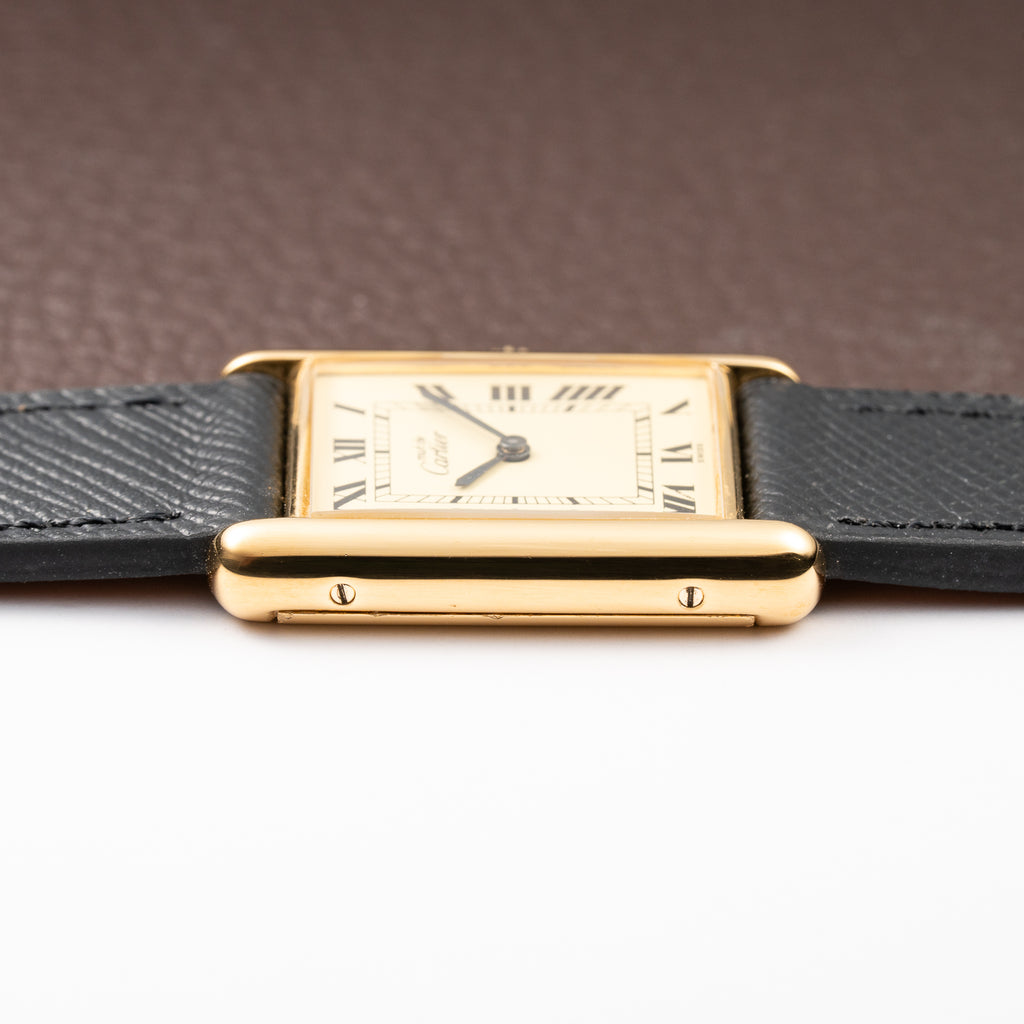 Cartier Tank Must de Vermeil Lemon Roman GM from 1980s