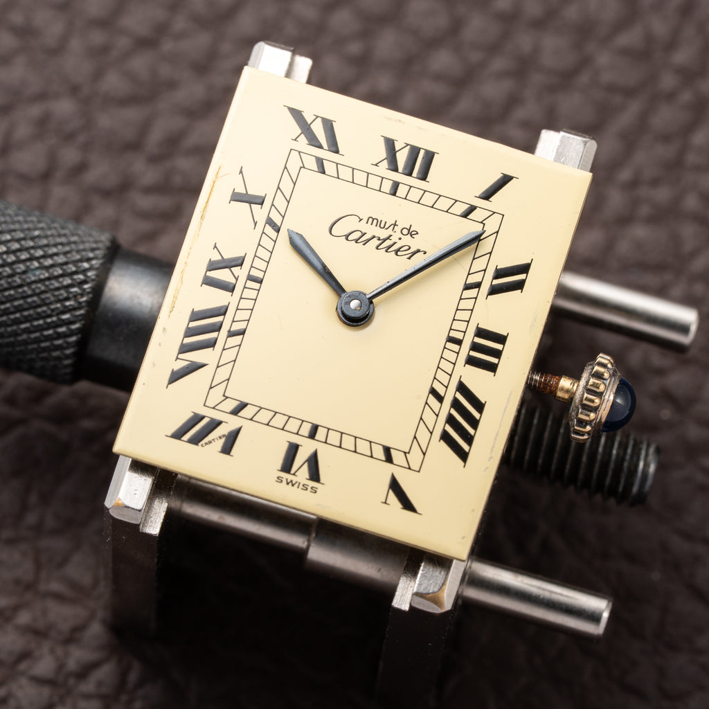 Cartier Tank Must de Vermeil Lemon Roman GM from 1980s