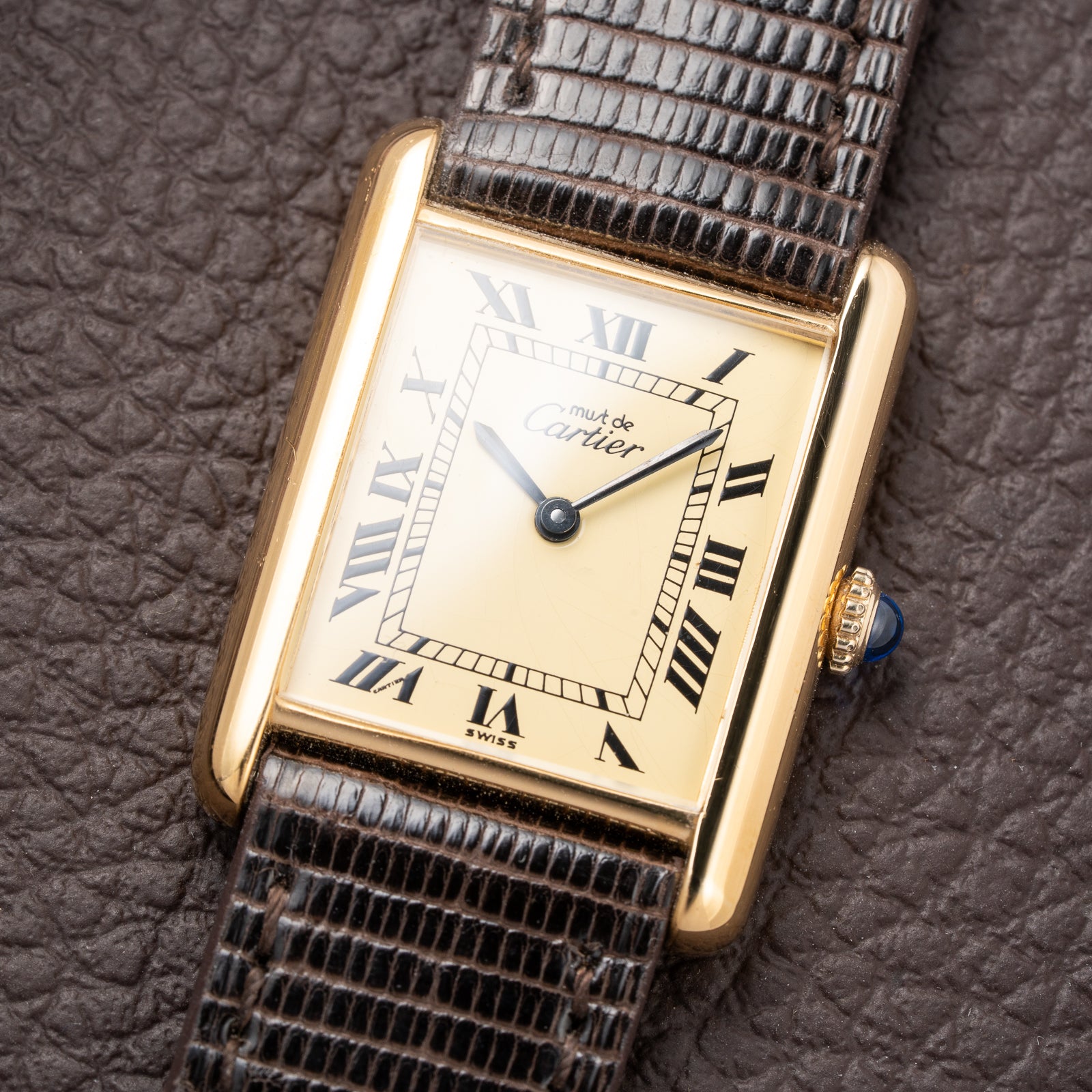 Cartier Tank Must de Vermeil Lemon Roman GM from 1980s