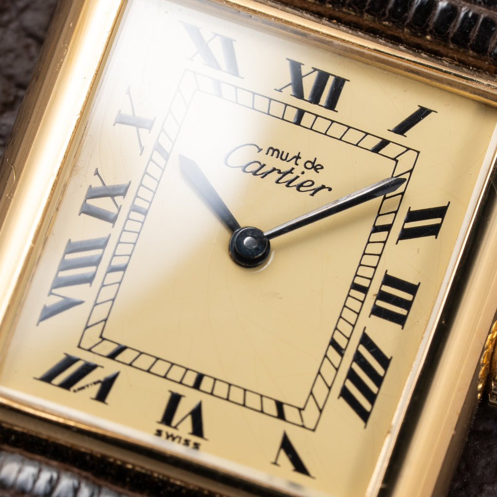 Cartier Tank Must de Vermeil Lemon Roman GM from 1980s