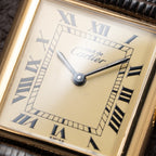 Cartier Tank Must de Vermeil Lemon Roman GM from 1980s