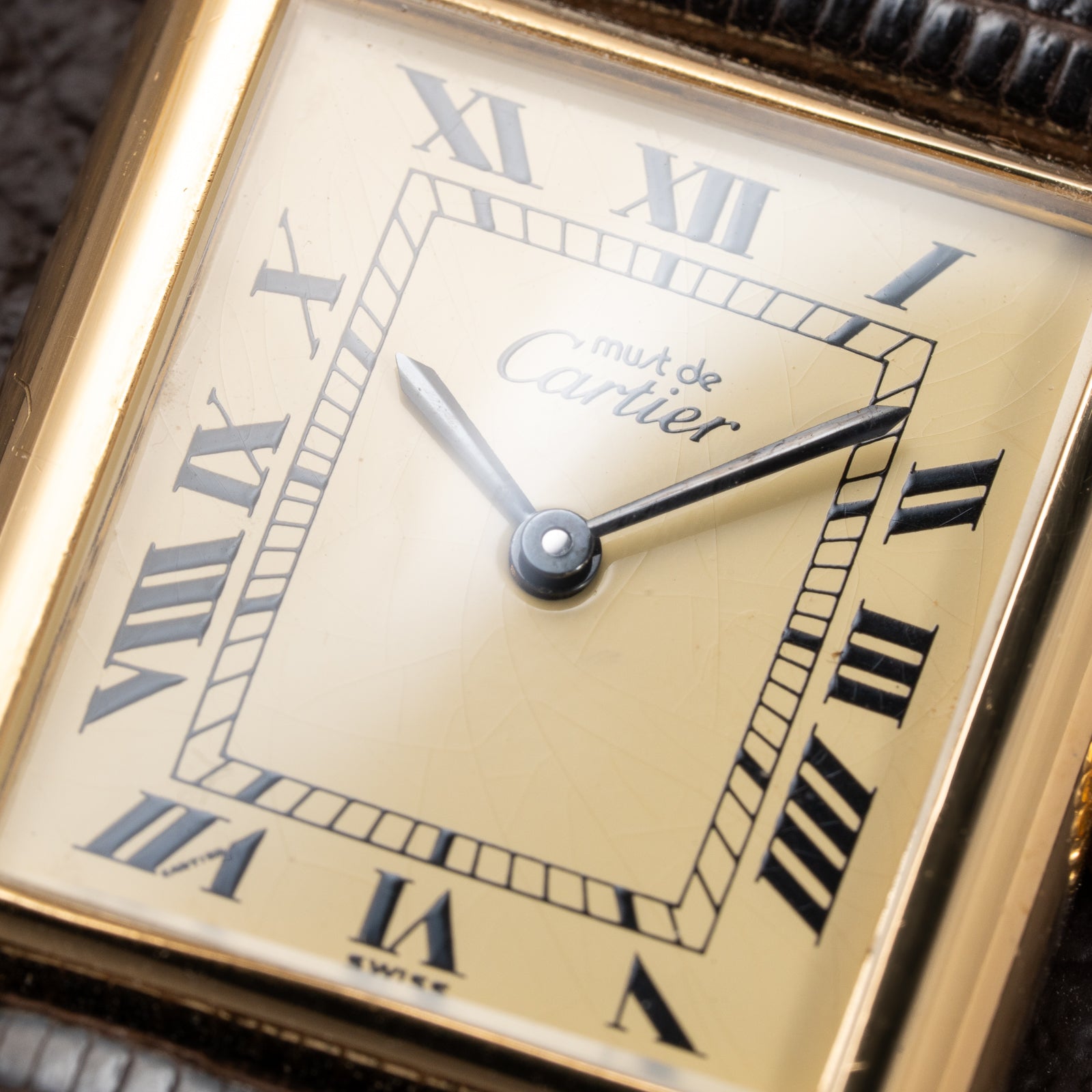 Cartier Tank Must de Vermeil Lemon Roman GM from 1980s