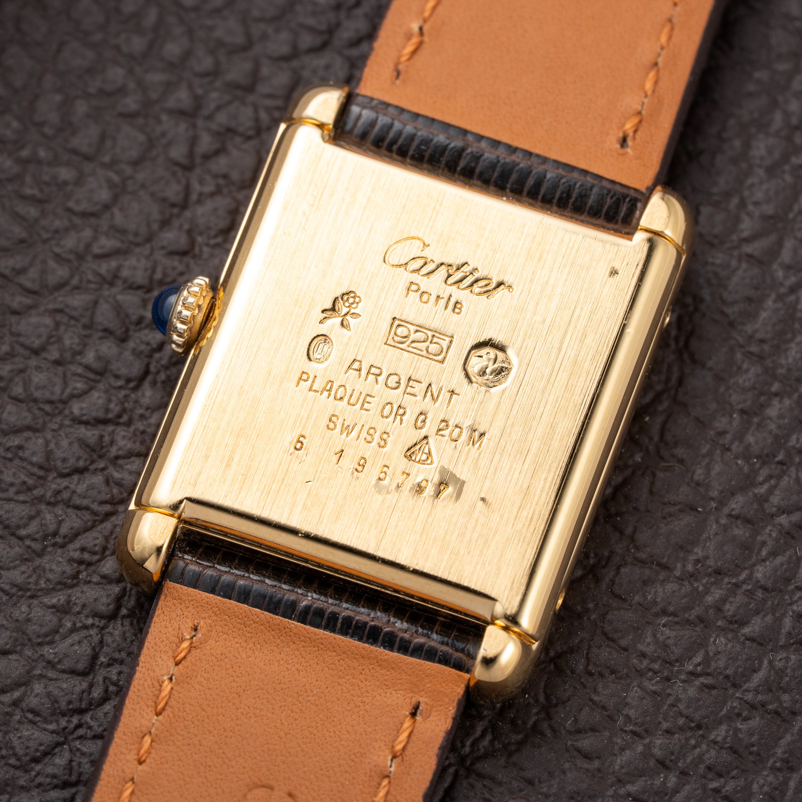 Cartier Tank Must de Vermeil Lemon Roman GM from 1980s
