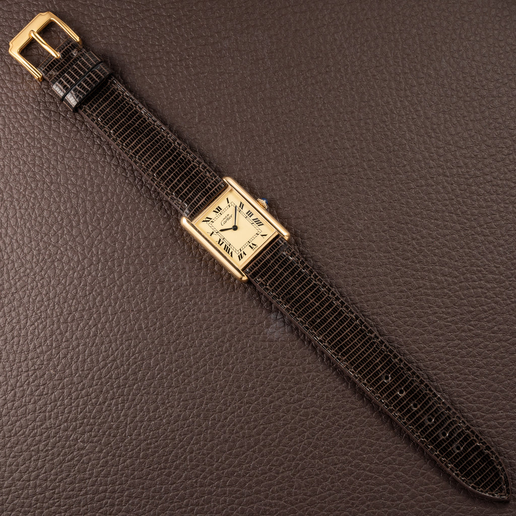 Cartier Tank Must de Vermeil Lemon Roman GM from 1980s