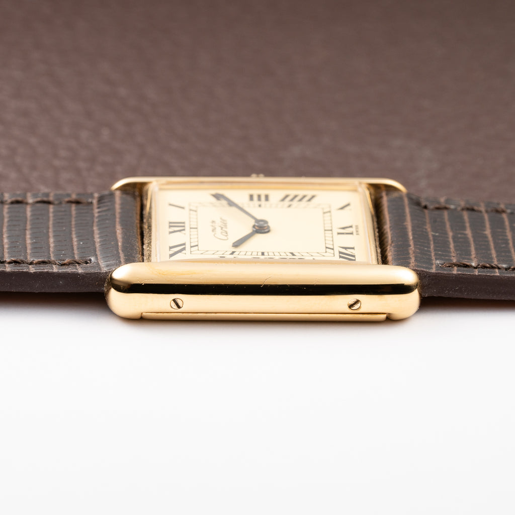 Cartier Tank Must de Vermeil Lemon Roman GM from 1980s