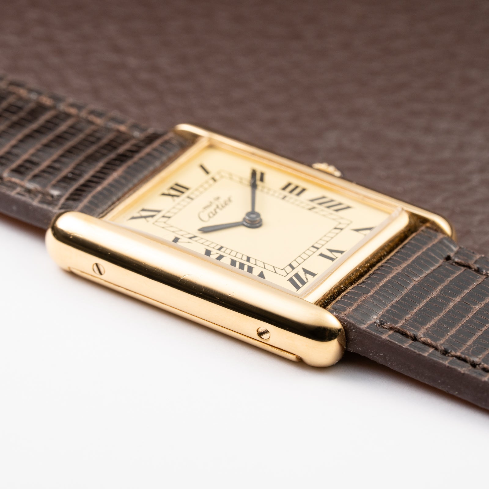 Cartier Tank Must de Vermeil Lemon Roman GM from 1980s