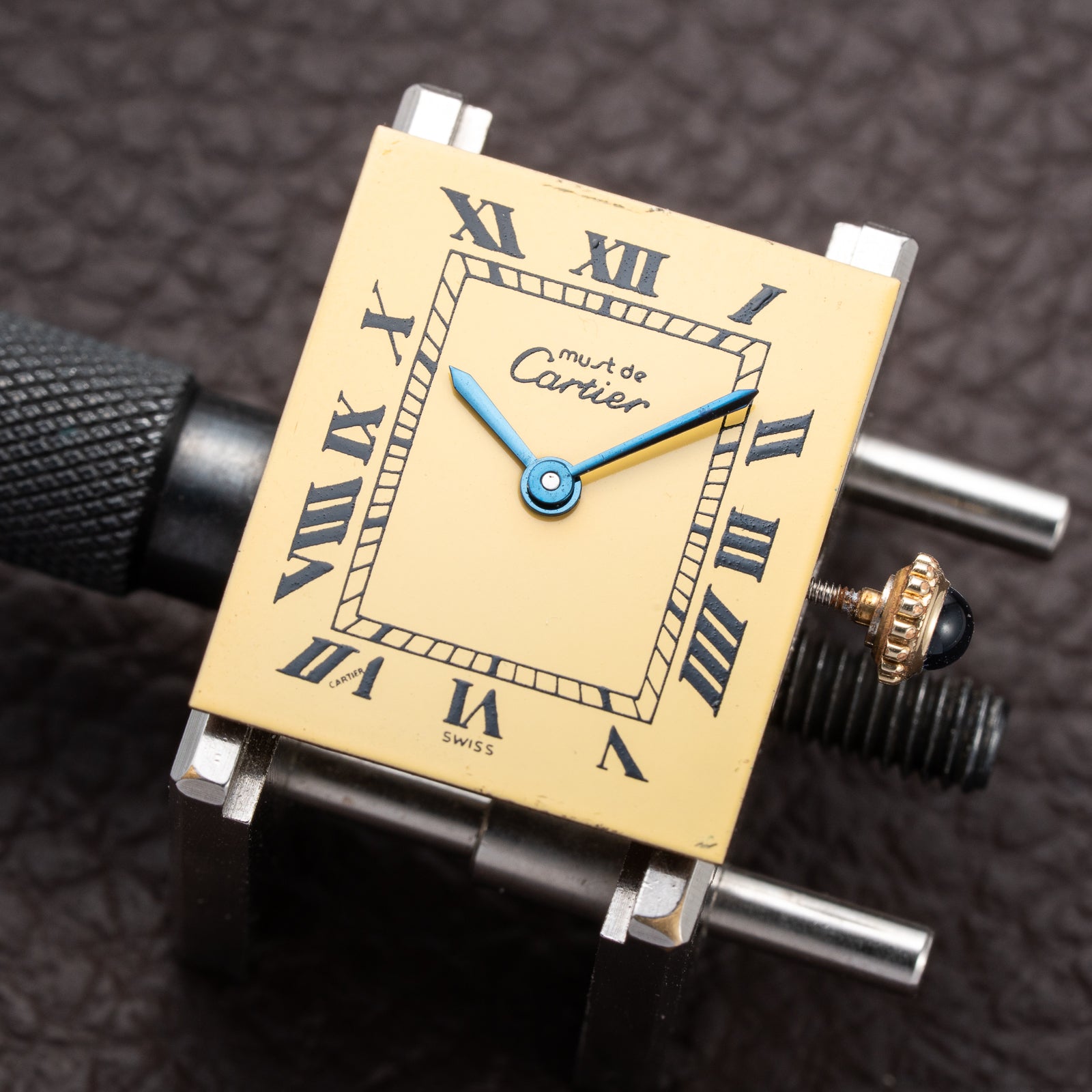 Cartier Tank Must de Vermeil Lemon Roman GM Full Set from 1980