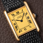 Cartier Tank Must de Vermeil Lemon Roman GM Full Set from 1980