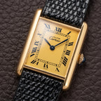 Cartier Tank Must de Vermeil Lemon Roman GM Full Set from 1980