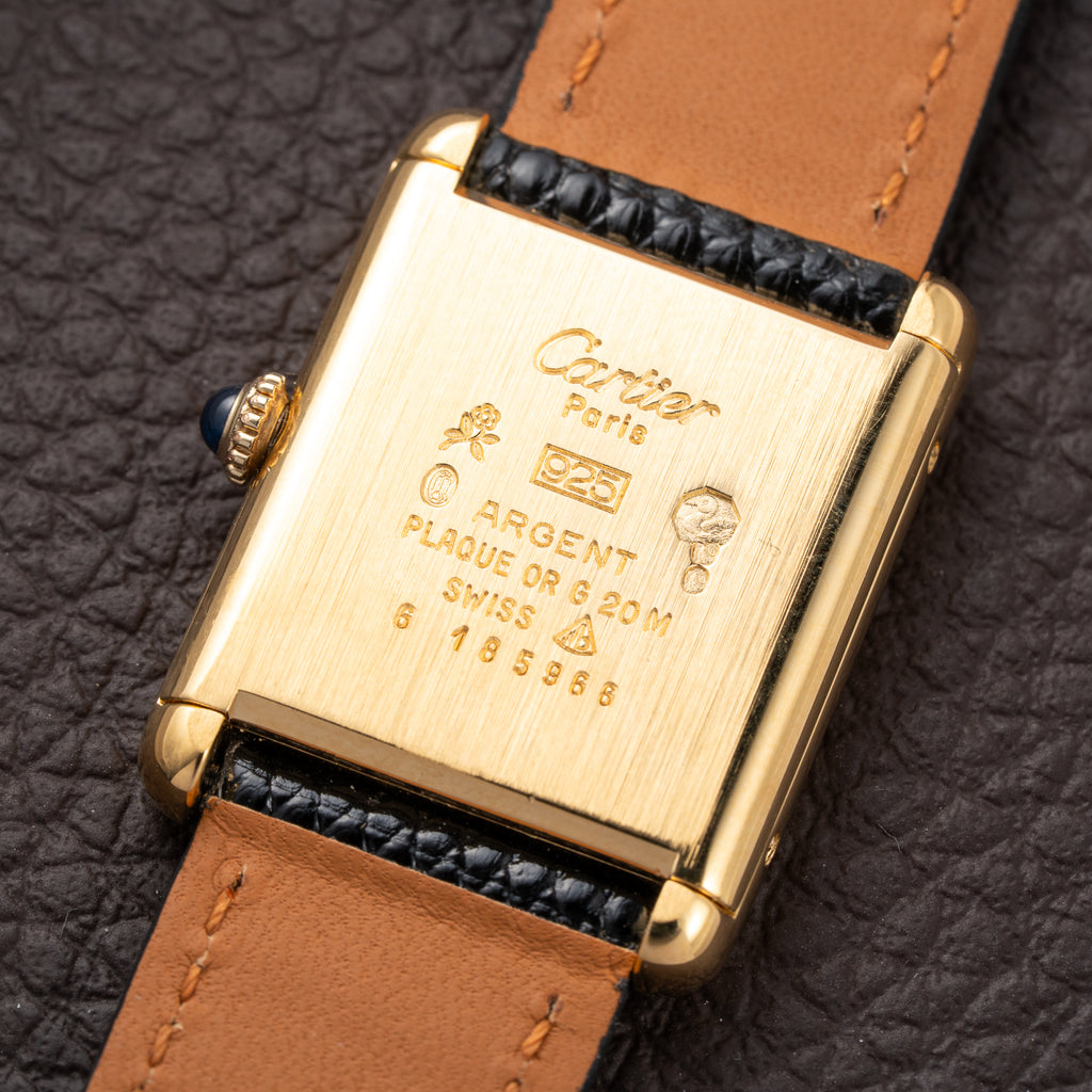 Cartier Tank Must de Vermeil Lemon Roman GM Full Set from 1980