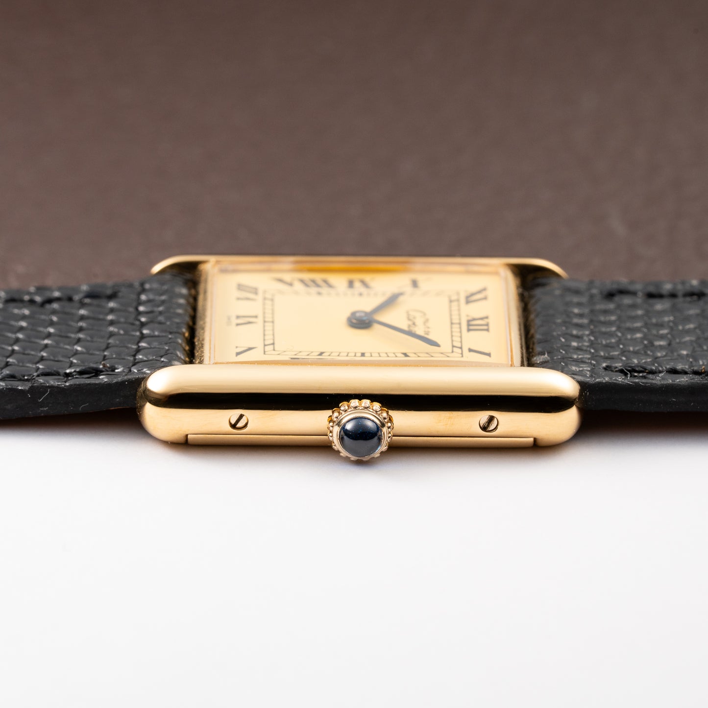 Cartier Tank Must de Vermeil Lemon Roman GM Full Set from 1980