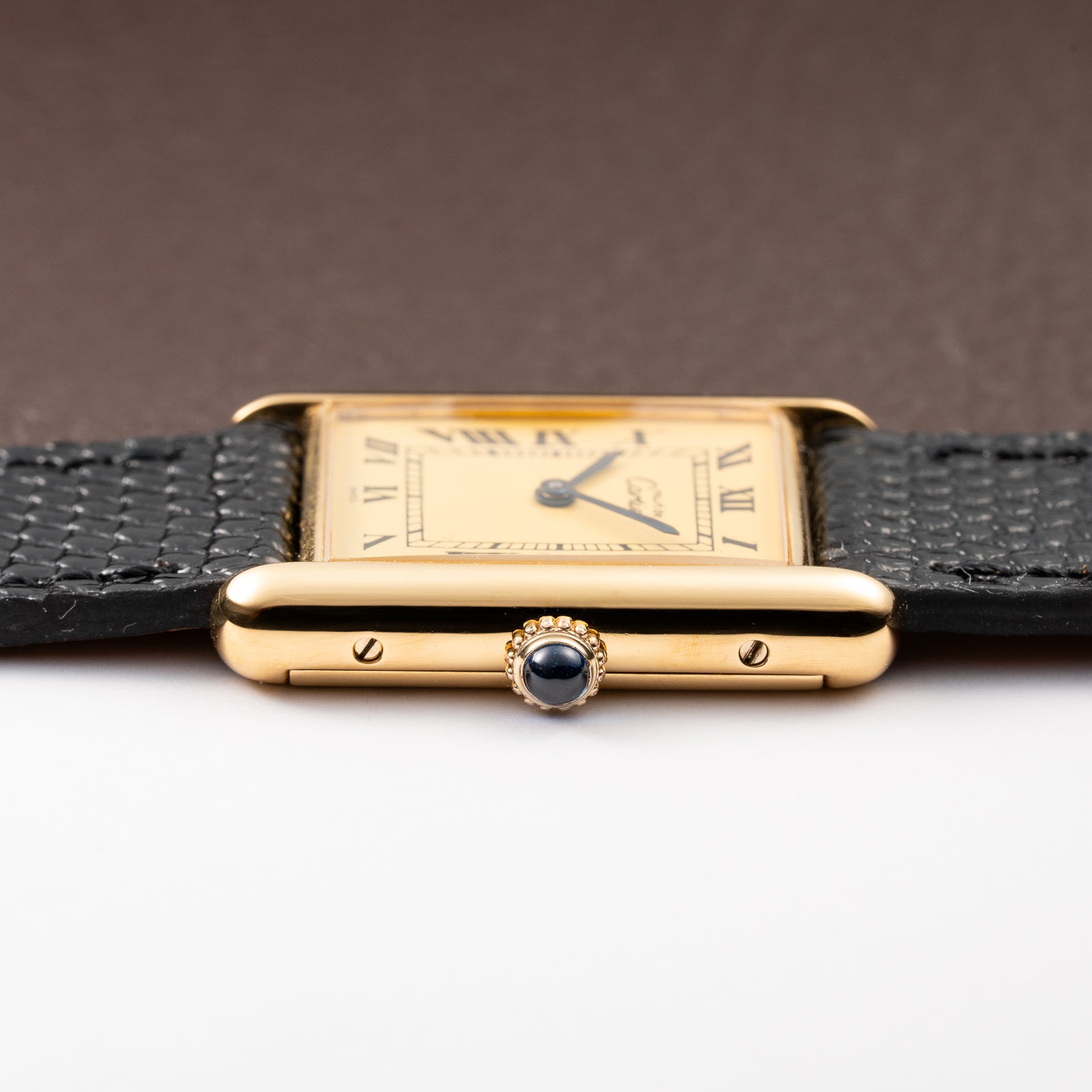 Cartier Tank Must de Vermeil Lemon Roman GM Full Set from 1980